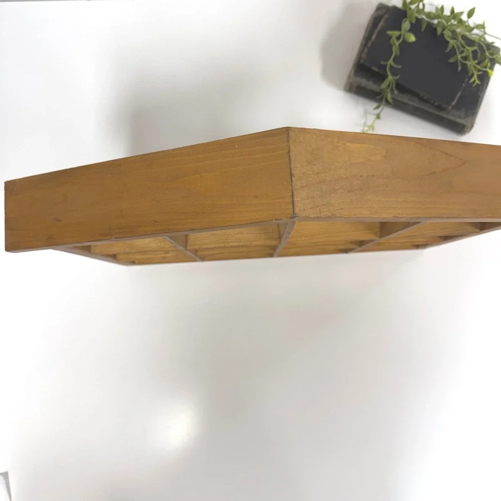 Vintage Rustic Wooden House Shadow Box Wall Display trinket Shelf 12 Cubby